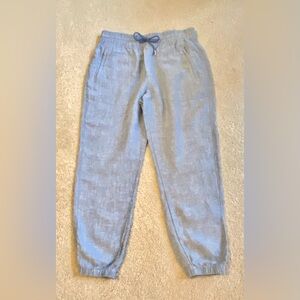 Athleta retreat linen jogger pants size 8 storm cloud color. Like New!